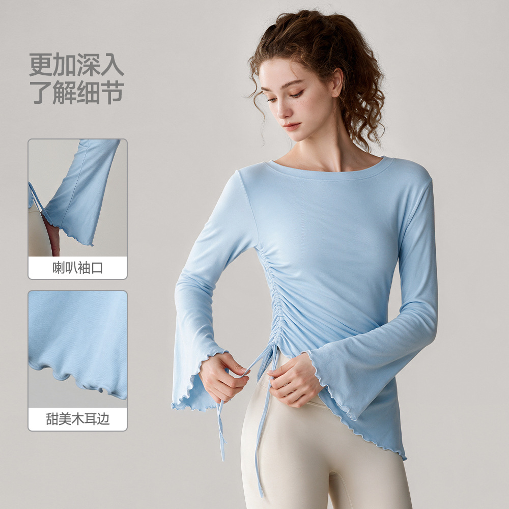 女性用フィットネススーツ、ドローストリング付きプリーツデザイ - Yoga Fitness Training のレビューと価格