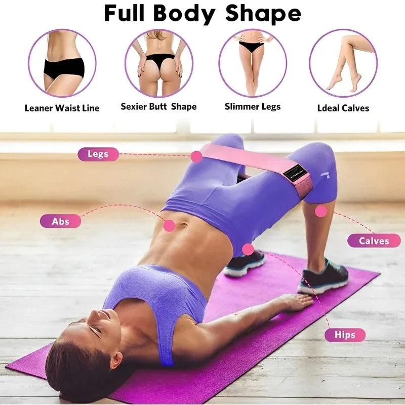3 個のファブリックレジスタンスヒップブーティバンド臀部太も - Yoga Fitness Resistance Band のレビューと価格